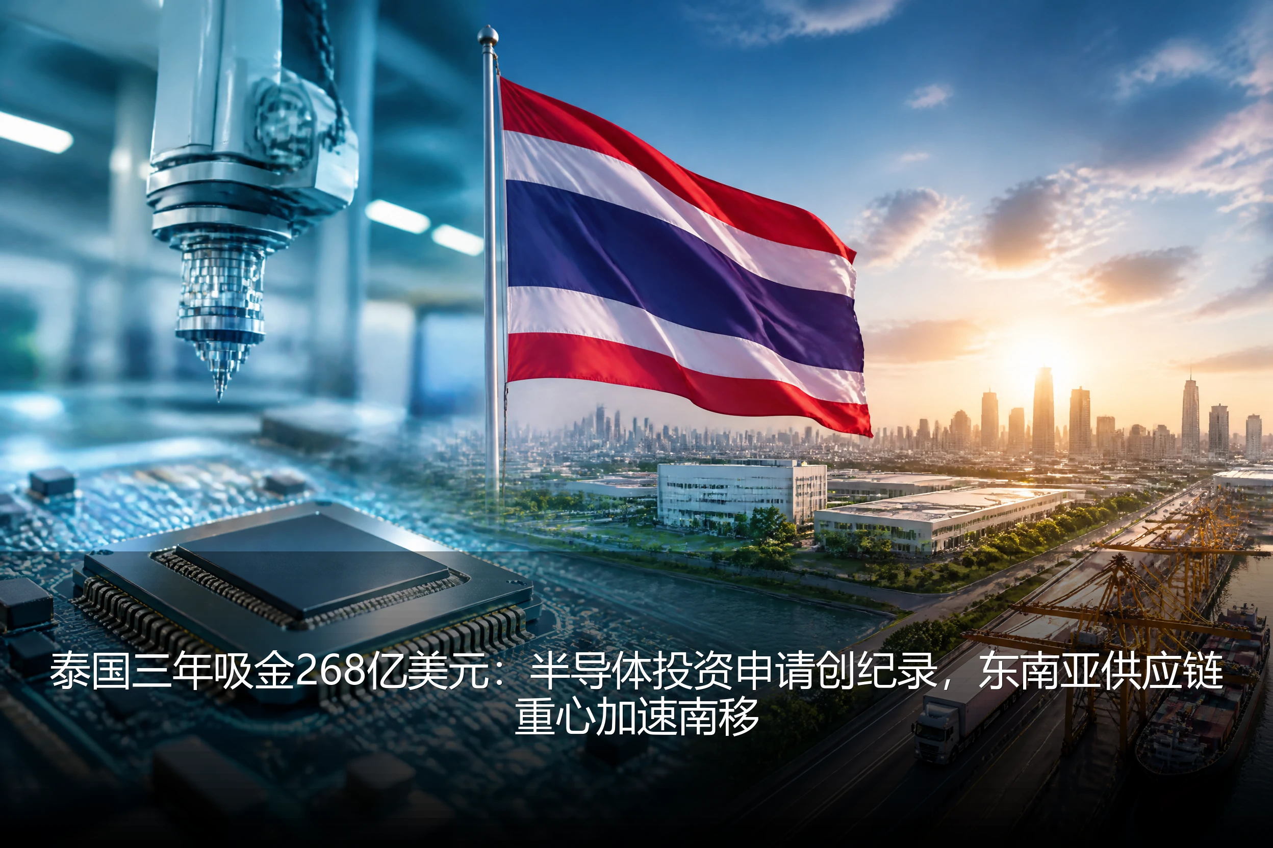 泰国三年吸金268亿美元：半导体投资申请创纪录，东南亚供应链重心加速南移